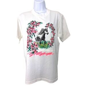 Vintage 90s Grumbles Kentucky T Shirt Size Medium Horses Single Stitch USA Horse